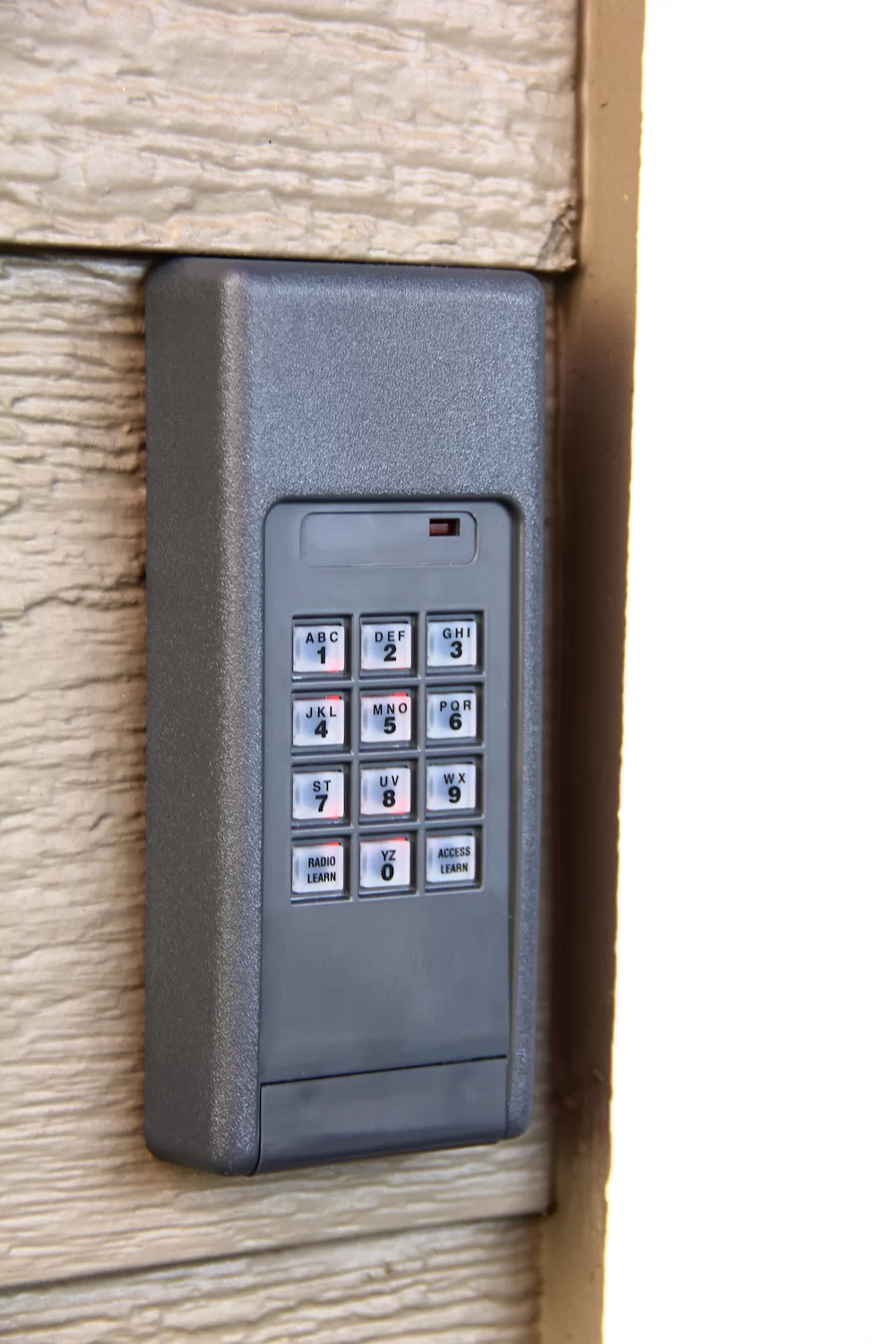 A door lock installed at a front door.